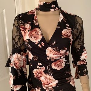 Floral Faux Wrap top